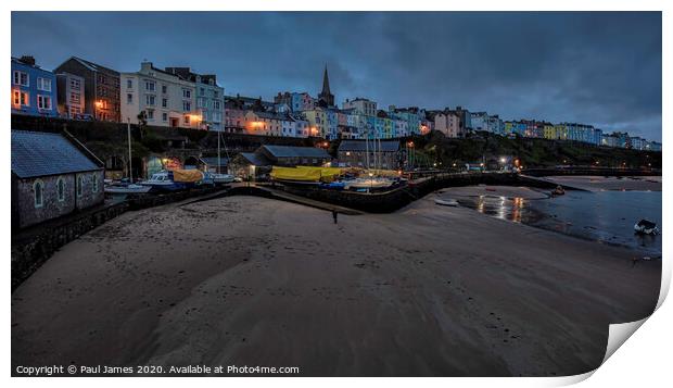 Morning at Tenby harbour Print by Paul James