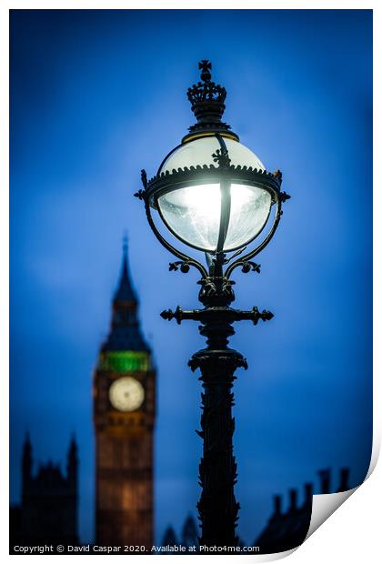 Thames Lamp-post Print by David Caspar