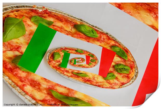 effect droste italian pizza Print by daniele mattioda