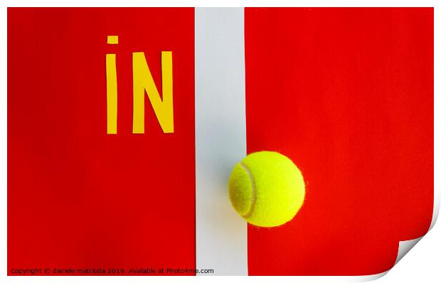 the written  in  next to a line of a tennis court  Print by daniele mattioda