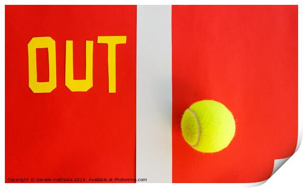 the written  out  next to a line of a tennis court Print by daniele mattioda