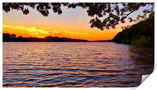 Lower Rivington Reservoir Sunset Print by Michele Davis