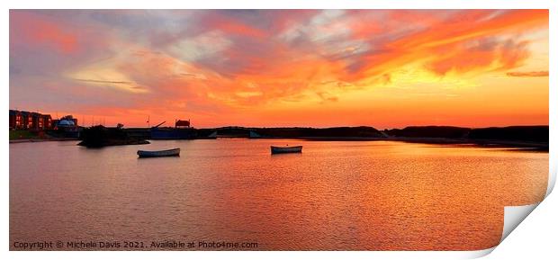 Fleetwood Boating Lake sunset Print by Michele Davis