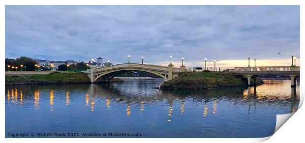 Venetian Bridge Twilight Print by Michele Davis