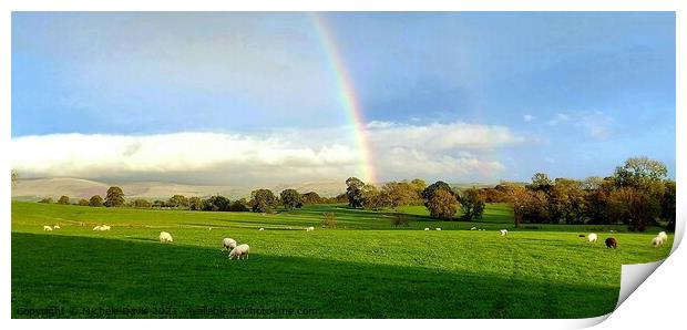 Rainbow Over Bowland Print by Michele Davis