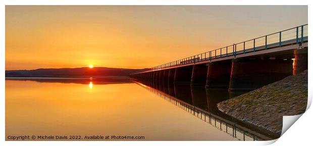 Arnside Viaduct Sunset Print by Michele Davis