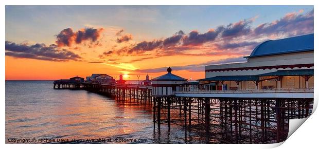North Pier Sunset Print by Michele Davis