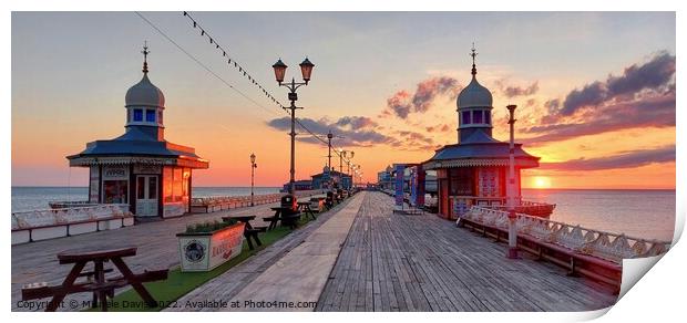 North Pier Sunset Print by Michele Davis