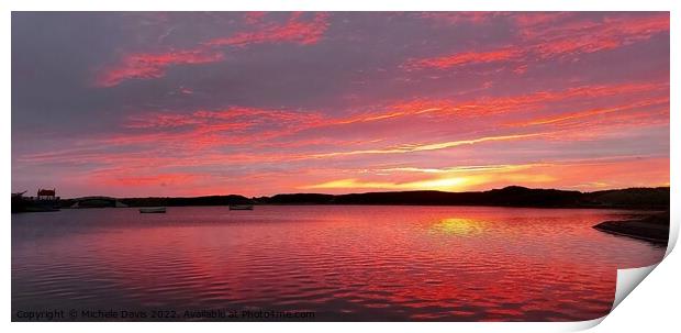 Fleetwood Boating Lake Sunset Print by Michele Davis