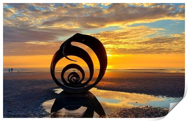 Mary's Shell Sunset Print by Michele Davis
