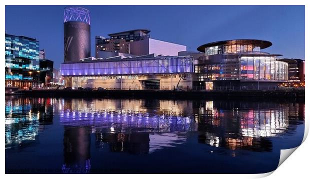 The Lowry Reflections, Salford Quays Print by Michele Davis