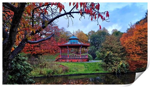 Sefton Park Bandstand Autumn Print by Michele Davis