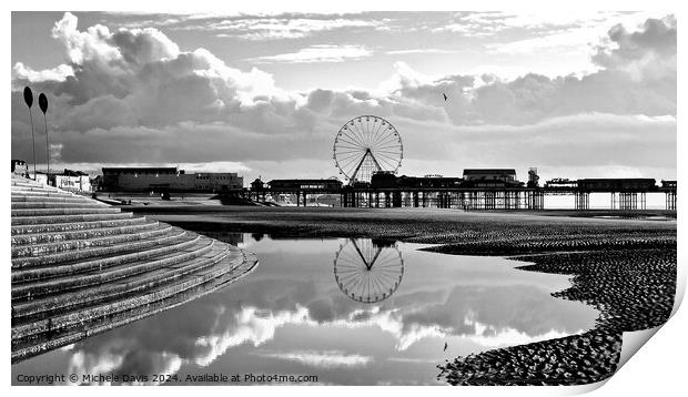 Central Pier Reflections Print by Michele Davis