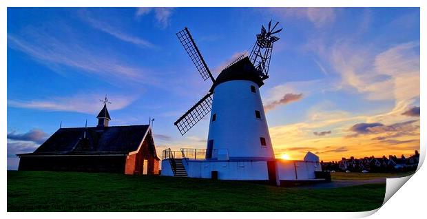 Lytham Windmill Sunset Print by Michele Davis