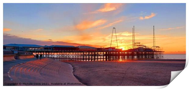 South Pier, Blackpool sunset Print by Michele Davis