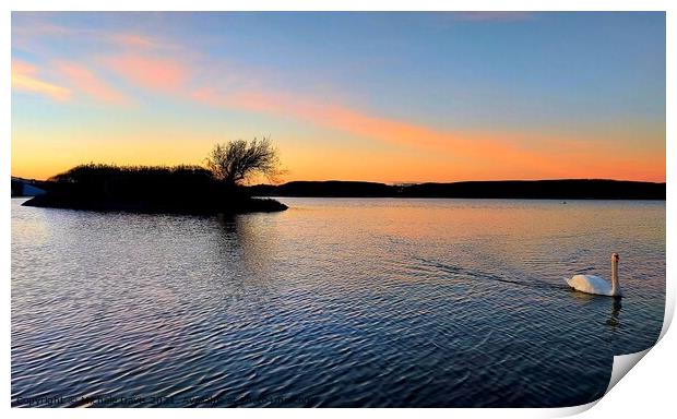 Sunset Fleetwood Boating Lake Print by Michele Davis