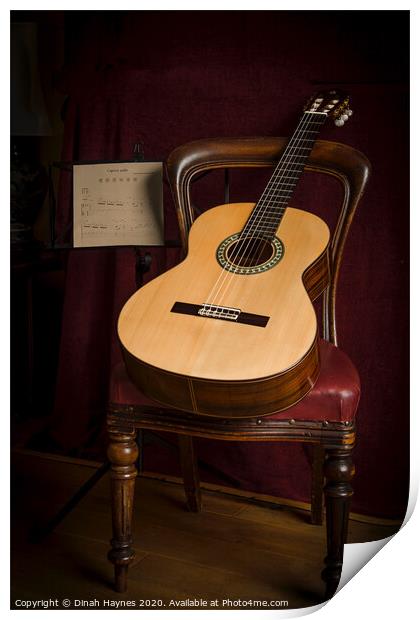 Classical Guitar Print by Dinah Haynes