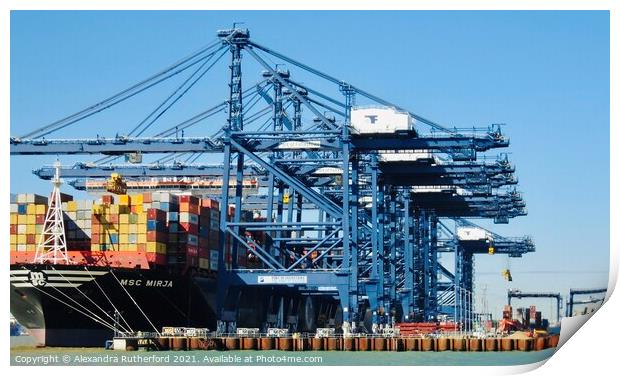 Container Docks Felixstowe Suffolk  Print by Alexandra Rutherford