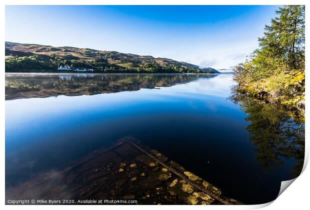 Serene Reflections: Captivating Loch Awe Landscape Print by Mike Byers