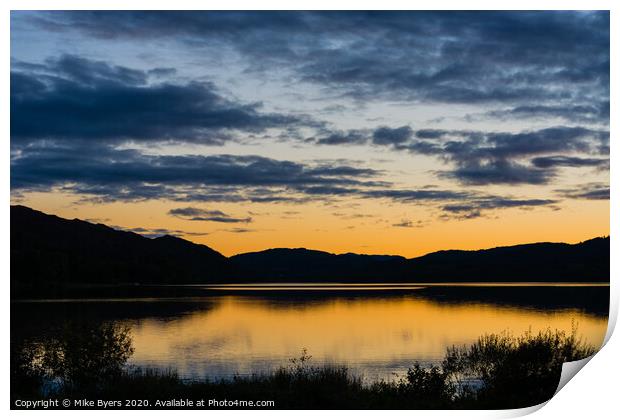 Loch Awe Sunset Print by Mike Byers