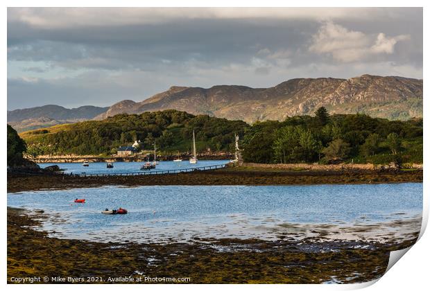 The Bay at Badachro, Scottish Highlands Print by Mike Byers