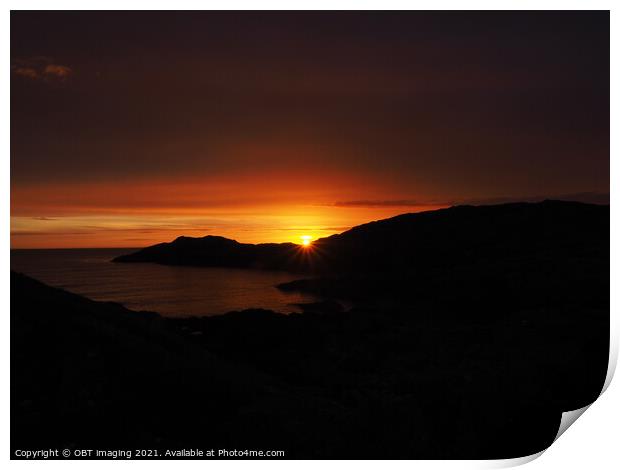 Sunset Gold at Achmelvich West Highland Scotland Print by OBT imaging