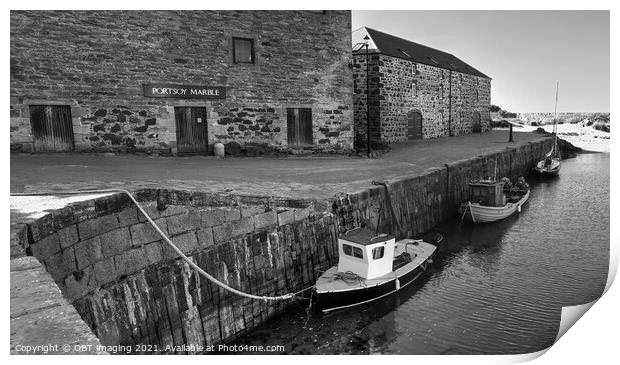 Portsoy Village 17th Century Harbour Stonework Masterclass  Print by OBT imaging