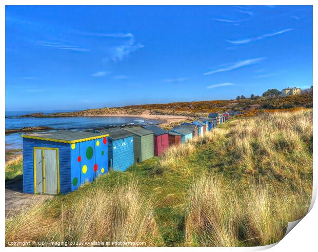 The Legendary Hopeman Beach Huts Moray Coast Scotland Print by OBT imaging