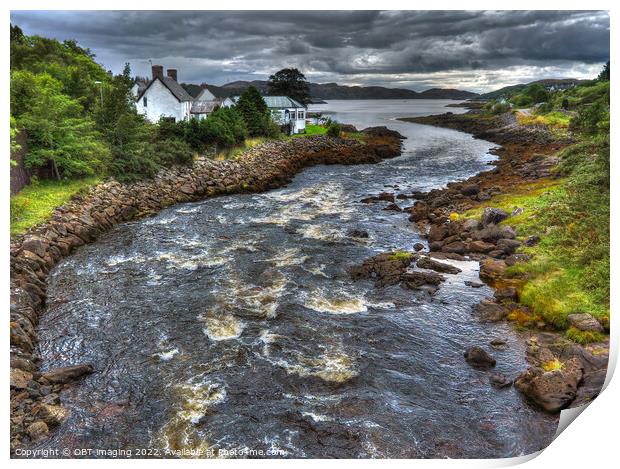 Lochinver River Inver Running To Loch Inver Print by OBT imaging