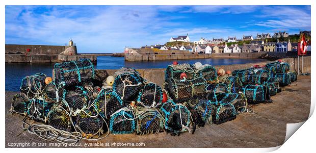 Findochty Harbour Morayshire North East Scotland Lobster Creels  Print by OBT imaging