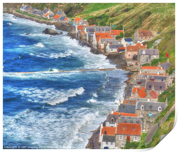 Crovie North East Scotland Fishing Village Cottages  Print by OBT imaging