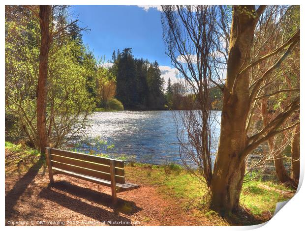 Millbuies Fishing Loch & Country Park Morayshire Scotland Spring Light Rest Print by OBT imaging