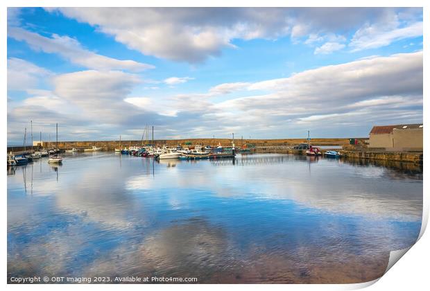 Hopeman Harbour Reflections Morayshire North East  Print by OBT imaging