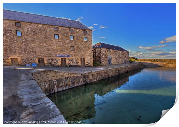 Portsoy Harbour Portsoy Aberdeenshire 17th Century Building Reflections Print by OBT imaging