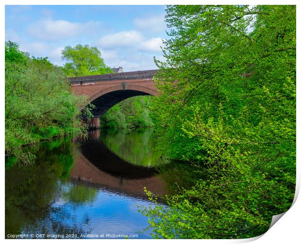 Queen Margaret Bridge 1926 Queen Margaret Drive & River Kelvin Reflections Glasgow Print by OBT imaging