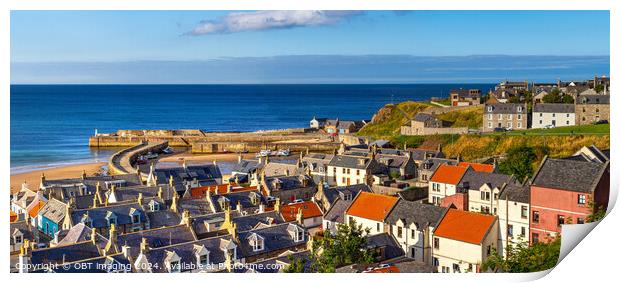 Cullen Harbour and Seatown Golden Glow Morayshire Scotland  Print by OBT imaging
