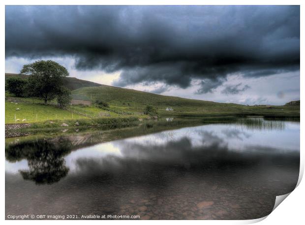 Applesross Loch Croft Reflection Drama Scotland Print by OBT imaging