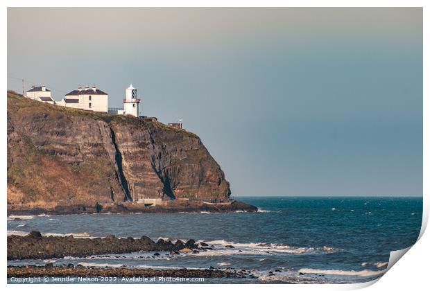 Blackhead Lighthouse Northern Ireland  Print by Jennifer Nelson