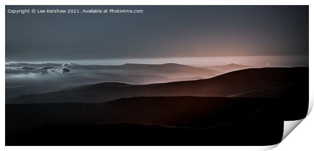 The Brecon Beacons at Sunrise. Print by Lee Kershaw