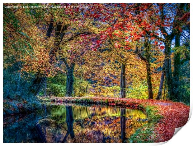 Monmouthshire and Brecon Canal in Autumn Print by Lee Kershaw