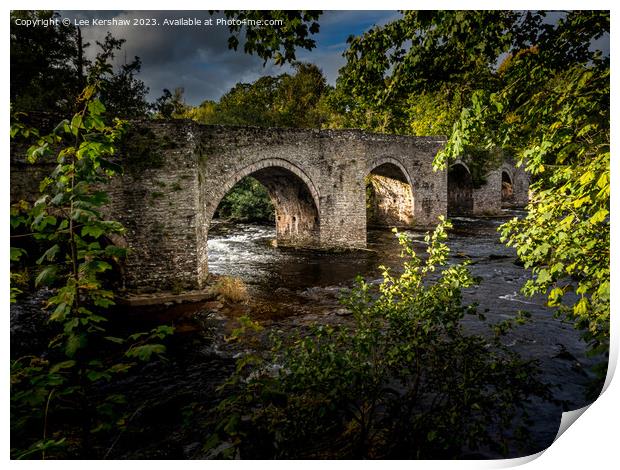 River Bridge at Llangynidr Print by Lee Kershaw