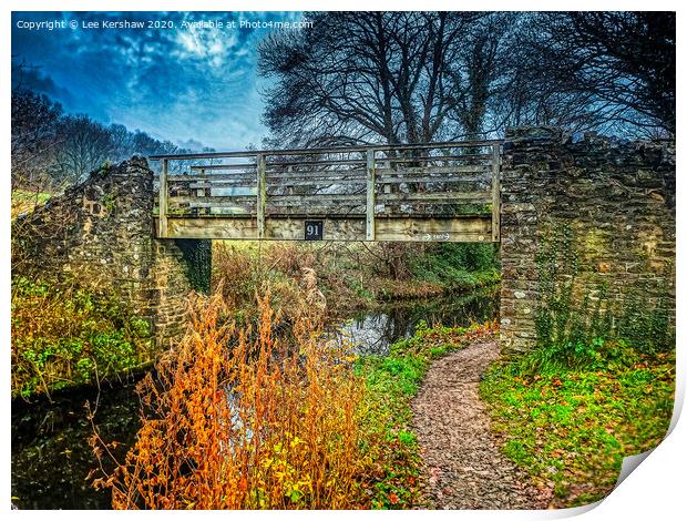 Bridge 91 on the Monmoushire and Brecon Canal Print by Lee Kershaw