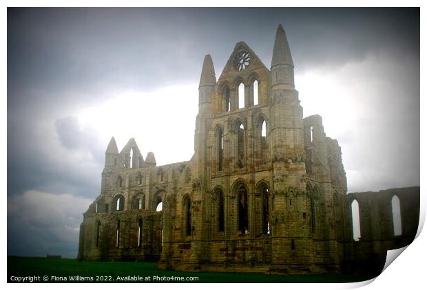 Whitby Abbey Print by Fiona Williams