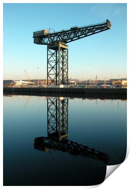 Clydeport crane at sunrise Print by Fiona Williams