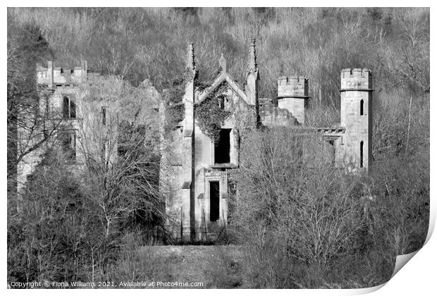 Cambusnethan Priory in the woods Print by Fiona Williams