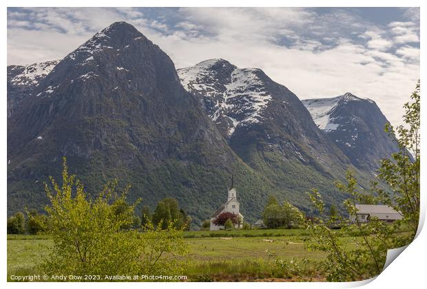 Norwegian Church Print by Andy Dow