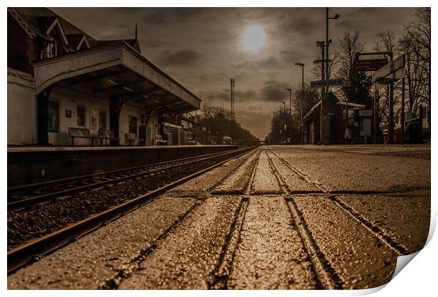 Morning sun over Crowthorne railway station Print by Andy Dow
