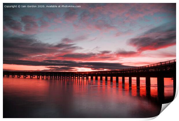 Gorgeous Sunset Tay Rail Bridge Dundee Scotland Print by Iain Gordon