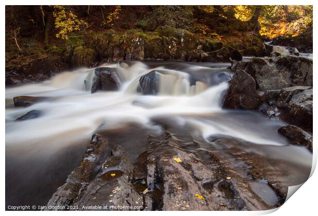 River Braan Nature Scene Perthshire Scotland Print by Iain Gordon