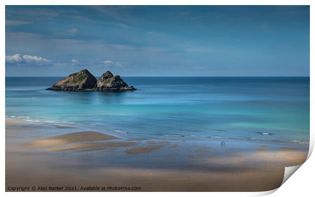 Holywell Bay Print by Alan Barker